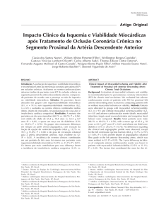 Impacto Clínico da Isquemia e Viabilidade Miocárdicas