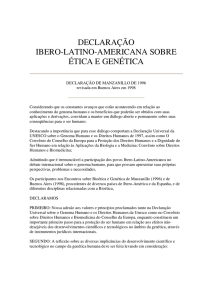 declaração ibero-latino-americana sobre ética e genética