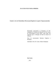 JEAN FRANCISCO ROSA RIBEIRO Estudo in vitro do Metabolismo