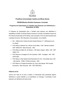 Pontifícia Universidade Católica de Minas Gerais PROEX/Núcleo