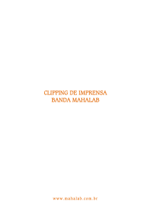 CLIPPING DE IMPRENSA BANDA MAHALAB