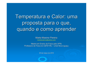 Temperatura e Calor - Instituto de Física / UFRJ