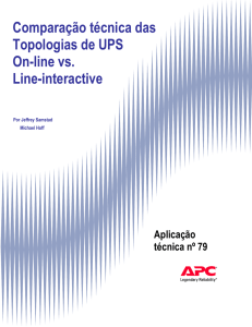 Comparação técnica das Topologias de UPS On