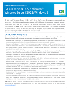 CA ARCserve® r16.5 e Microsoft Windows Server® 2012/Windows 8