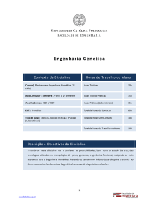 Engenharia Genética - Universidade Católica Portuguesa