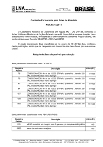 Comissão Permanente para Baixa de Materiais PO/LNA 14/2011 O