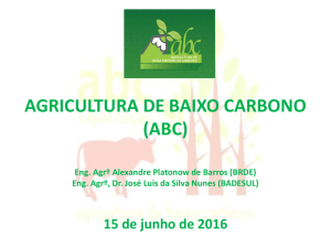 AGRICULTURA DE BAIXO CARBONO (ABC)