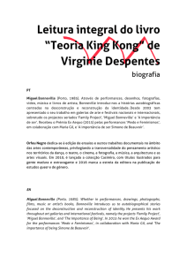 Leitura integral do livro “Teoria King Kong” de Virginie Despentes