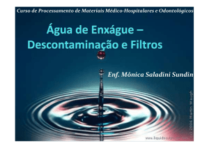 Água de Enxágue Descontaminação e Filtros