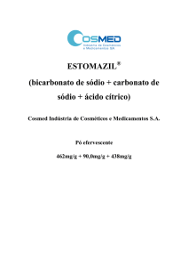 ESTOMAZIL (bicarbonato de sódio + carbonato de sódio + ácido