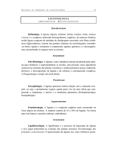 LIGNINOLOGIA Introductorium Definologia. A lignina (lignita