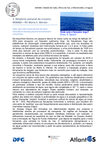 3. Relatório semanal do cruzeiro MSM60 – RV Maria S