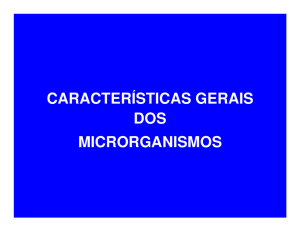 CARACTERÍSTICAS GERAIS DOS MICRORGANISMOS