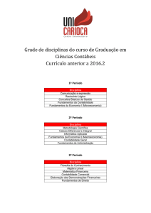 Grade de disciplinas do curso de Graduação em