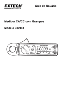 Guia do Usuário Medidor CA/CC com Grampos Modelo