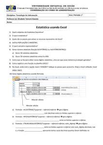 Exercicios-estatística usando Excel