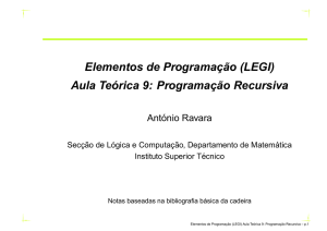 Elementos de Programação (LEGI) Aula Teórica 9: Programação