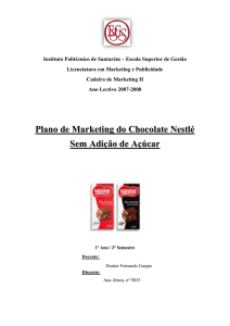 Plano de Marketing do Chocolate Nestlé Sem Adição de Açúcar