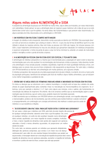 Alguns mitos sobre ALIMENTAÇÃO e SIDA