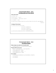 Comunicação Serial – Java Configuração da Porta Serial