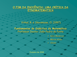 etnomatemática e educação matemática crítica