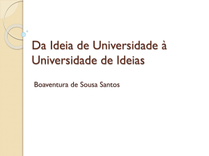 Da Ideia de Universidade a Universidade de ideias Arquivo