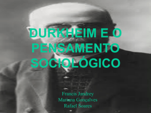 durkheim e o pensamento sociológico