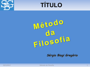 Método da Filosofia - Sérgio Biagi Gregorio