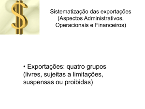 Sistematização das exportações (Aspectos Administrativos