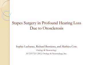 Stapes Surgery in Profound Hearing Loss Due to Otosclerosis