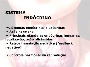 Controle hormonal da reprodução Glândulas exócrinas e endócrinas
