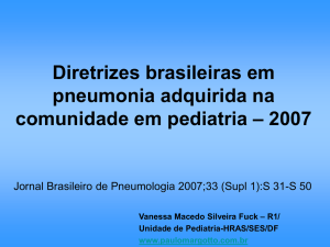 Diretrizes brasileiras em pneumonia adquirida na