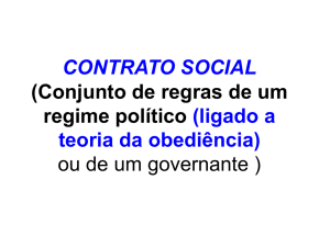 CONTRATO SOCIAL (Conjunto de regras de um