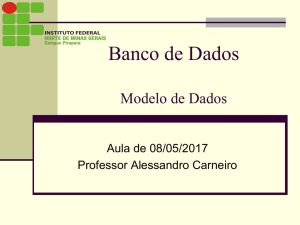 Aula 08/05/2017 - Modelo de Dados