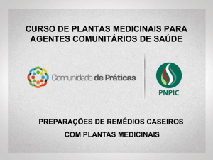CURSO DE PLANTAS MEDICINAIS PARA AGENTES