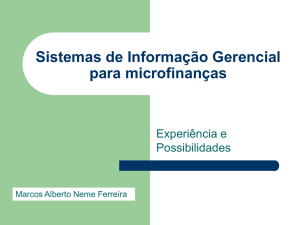 Sistemas de Informação Gerencial de Microfinanças