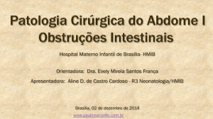 Patologia Cirúrgica do Abdome I Obstruções Intestinais