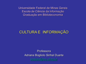 Universidade Federal de Minas Gerais Escola de Ciência da