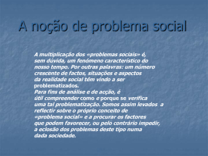 A noção de problema social