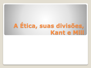 A Ética, suas divisões e Kant