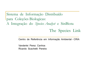 A integração do Species Analyst e SinBiota