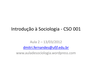 Introduçao à Sociologia - CSO 001
