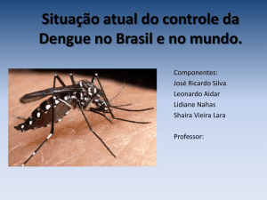 Situação atual do controle da Dengue no Brasil e no mundo.