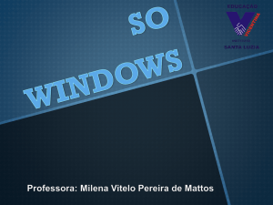SO WINDOWS Professora: Milena Vitelo Pereira de Mattos