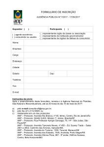 Formulário de inscrição da Audiência Pública