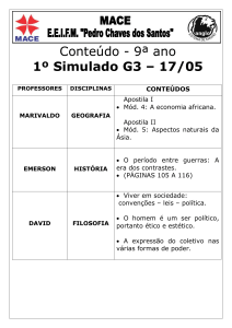 Conteúdo - 9ª ano 1º Simulado G3 – 17/05 PROFESSORES