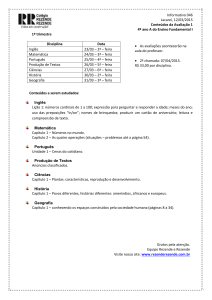 Informativo 046 Jacareí, 12/03/2015 Conteúdos da Avaliação 1 4º