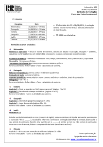 Informativo 103 Jacareí, 05/06/2014 Conteúdos de Avaliações 2º