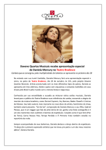 Davene Quartas Musicais recebe apresentação especial de Daniela
