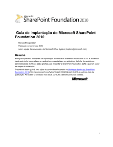 Implantação do SharePoint Foundation 2010